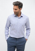 Load image into Gallery viewer, Eterna Comfort Fit Stripe Shirt Blue