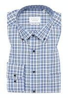 Load image into Gallery viewer, Eterna Comfort Fit Check Shirt Blue