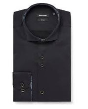 Load image into Gallery viewer, Remus Uomo Tapered Print Collar Shirt Black