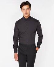 Load image into Gallery viewer, Remus Uomo Tapered Print Collar Shirt Black
