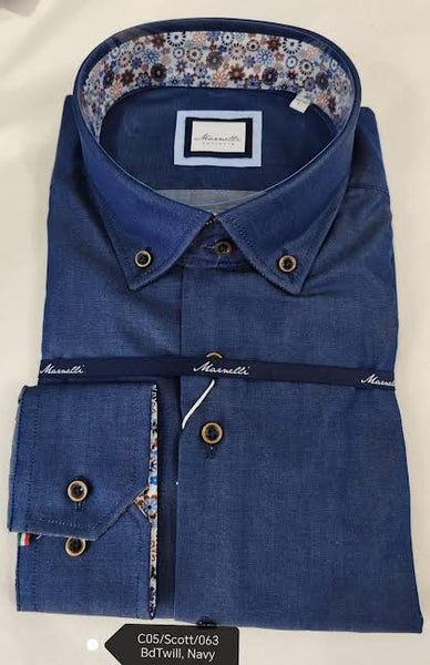 Marnelli Button Down Oxford Blue