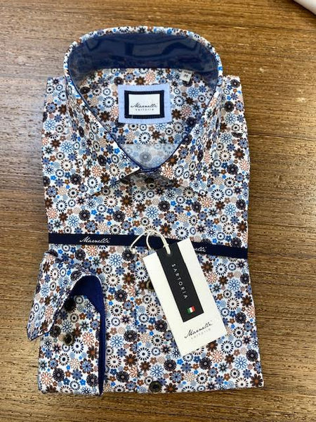 Marnelli Multi Print Shirt Blue