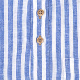 R2 Amsterdam Linen Stripe Shirt Kobalt