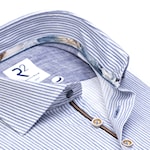 R2 Amsterdam Poplin Stripe Shirt Blue