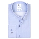 R2 Amsterdam Poplin Print Shirt Blue