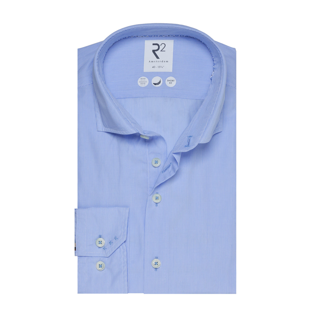 R2 Amsterdam Hairline Stripe Shirt Light Blue