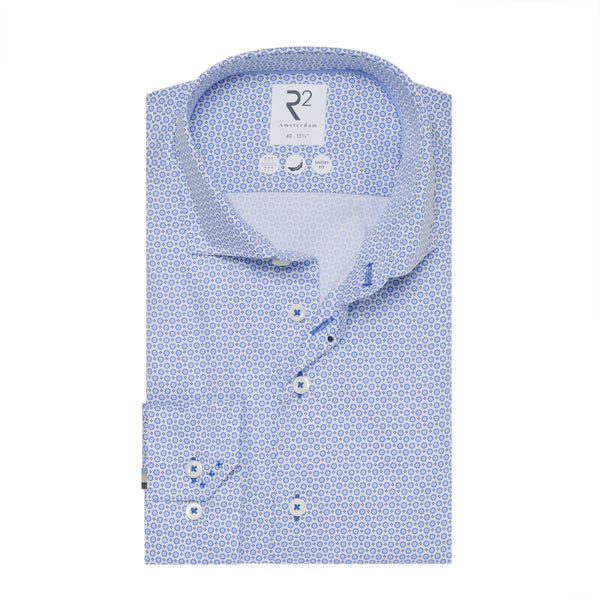 R2 Amsterdam Print Shirt Blue