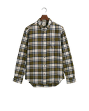 Gant Flannel Check Shirt Dark Cactus