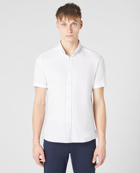 Remus Uomo Linen Mix Shirt White
