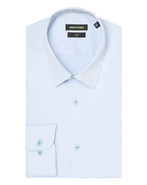 Remus Uomo Slim Structure Shirt Light Blue