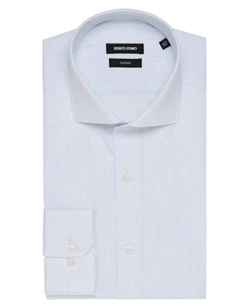 Remus Uomo Tapered Frank Stripe Shirt Blue
