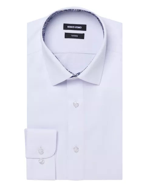 Remus Uomo Tapered Parker Shirt White