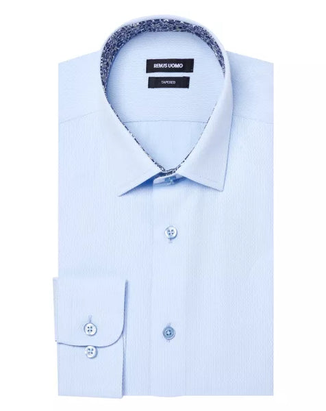 Remus Uomo Tapered Parker Shirt Light Blue