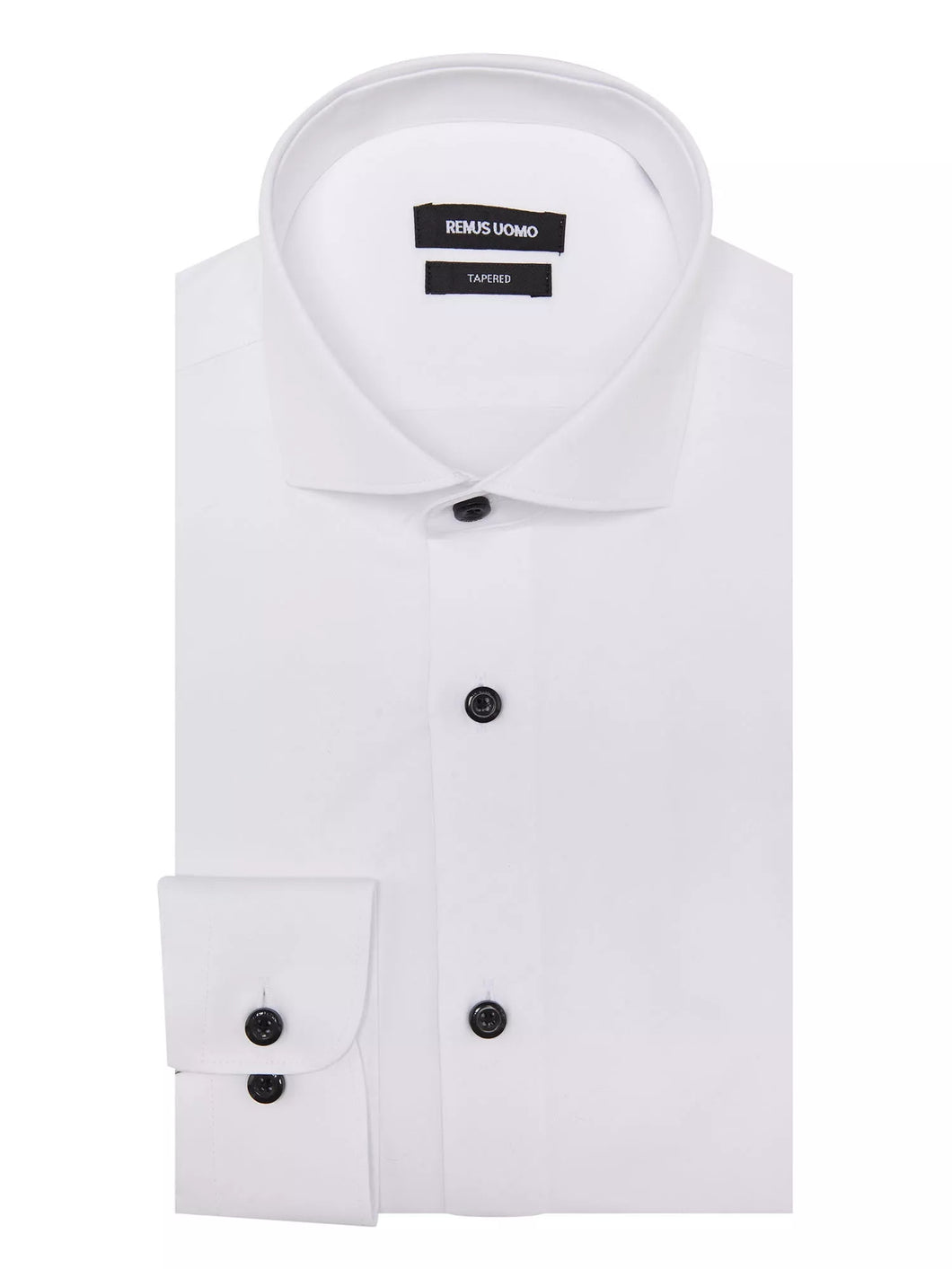 Remus Uomo Black Button Shirt White