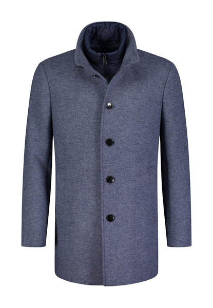 Roy Robson Wool Overcoat Hamptons Blue