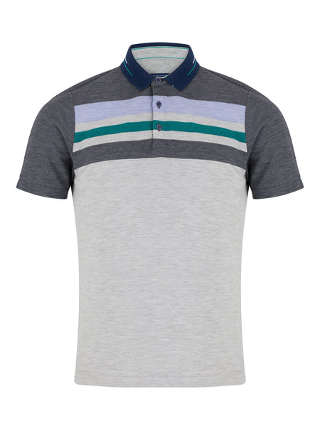 DG's Drifter Stripe Polo Light Grey
