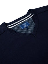 Load image into Gallery viewer, DG&#39;s Drifter V-neck Sweater Navy
