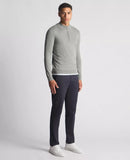 Remus Uomo Cotton Half Zip Light Grey