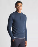 Remus Uomo Cotton Half Zip Dark Blue