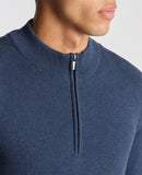 Remus Uomo Cotton Half Zip Dark Blue