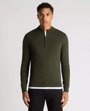 Remus Uomo Cotton Half Zip Kakhi