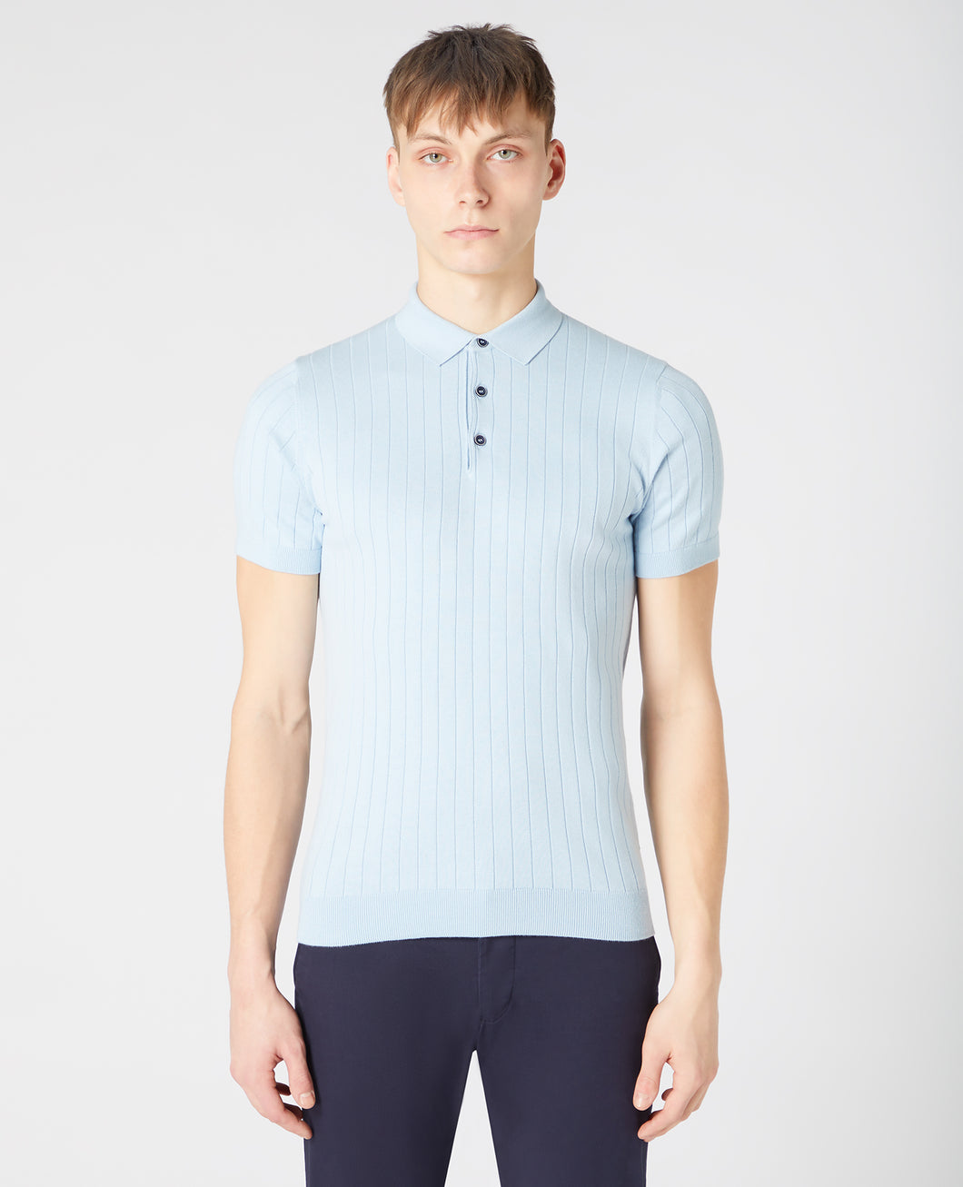 58633/Knit Polo 21 Lt Blue