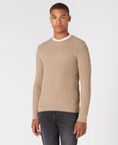 Remus Uomo Cable Sweater Camel