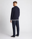 Remus Uomo Long Sleeve Polo Navy