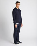 Remus Uomo Long Sleeve Polo Navy