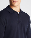 Remus Uomo Long Sleeve Polo Navy