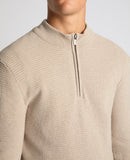 Remus Uomo Waffle Halfzip Stone