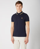 Remus Uomo Collar Tipping Polo Navy
