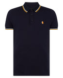 Remus Uomo Collar Tipping Polo Navy