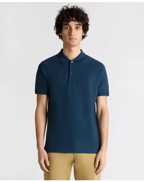Reums Uomo Waffle Polo Dark Blue