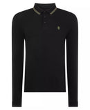 Remus Uomo Longsleeve Pique Polo Black