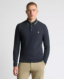 Remus Uomo Longsleeve Pique Polo Dark Blue