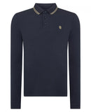 Remus Uomo Longsleeve Pique Polo Dark Blue