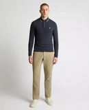 Remus Uomo Longsleeve Pique Polo Dark Blue