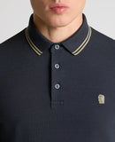 Remus Uomo Longsleeve Pique Polo Dark Blue