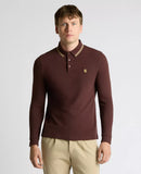 Remus Uomo Longsleeve Pique Polo Dark Brown