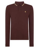 Remus Uomo Longsleeve Pique Polo Dark Brown
