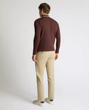 Remus Uomo Longsleeve Pique Polo Dark Brown