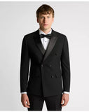 Remus Uomo Double Breast Tuxedo Jacket Black