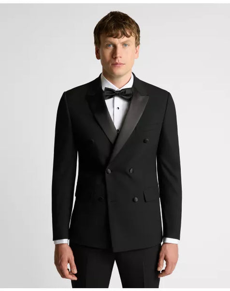 Remus Uomo Double Breast Tuxedo Jacket Black