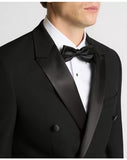 Remus Uomo Double Breast Tuxedo Jacket Black