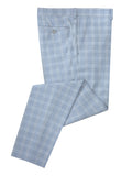 Spin Zach Check Suit 2pc Light Blue