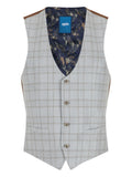 Spin Jaden Check Waistcoat Light Grey
