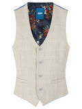 Spin Jayden Check Waistcoat Sand