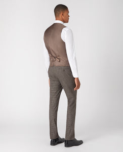 Remus Uomo Taupe Laurino Mix + Match Suit Waistcoat 52183/Check 98 Brown