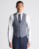 Remus Uomo Laurino Check Waistcoat Blue